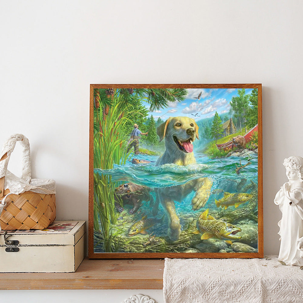 Puppy - Full Round Drill Diamond Painting 40*40CM