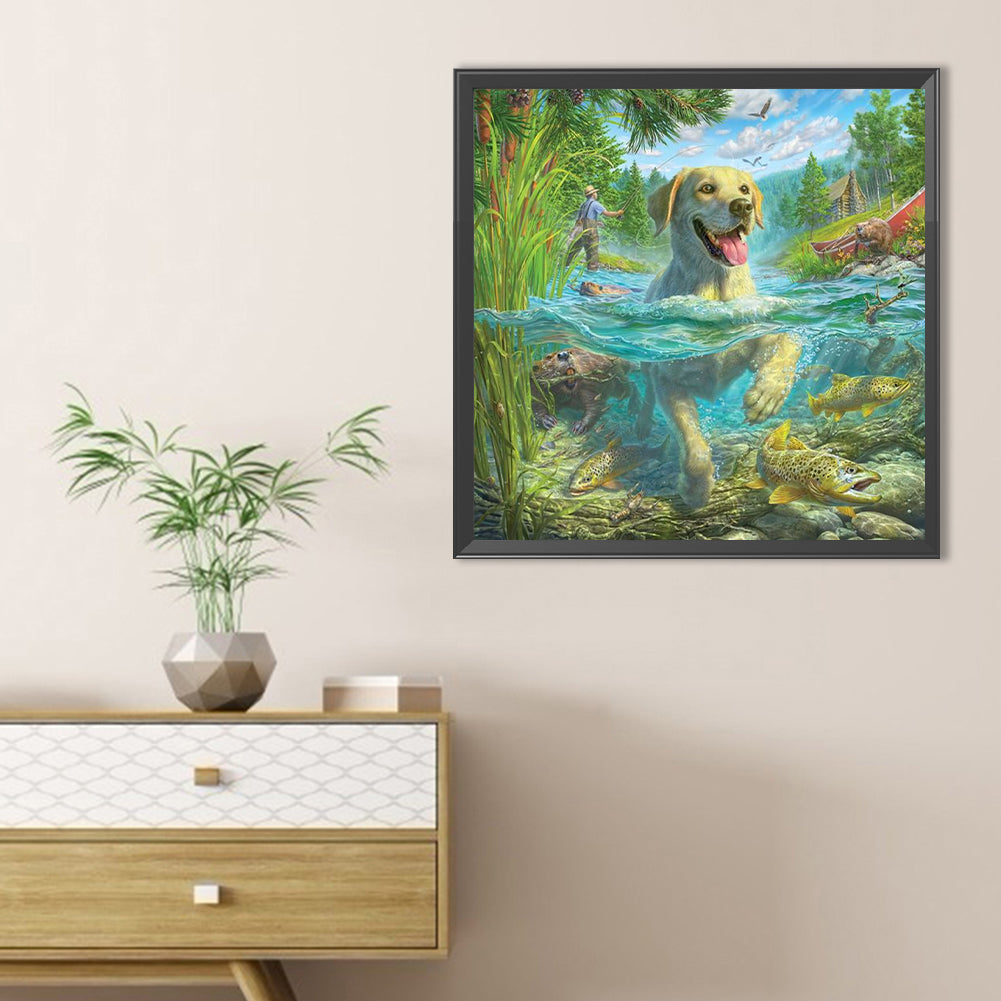 Puppy - Full Round Drill Diamond Painting 40*40CM
