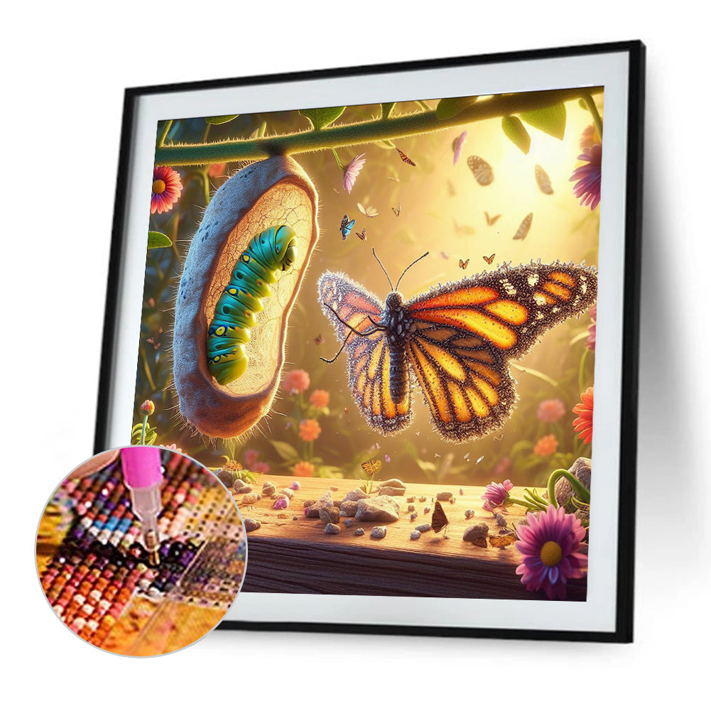 Cocoon Butterfly - Full Round Drill Diamond Painting 40*40CM