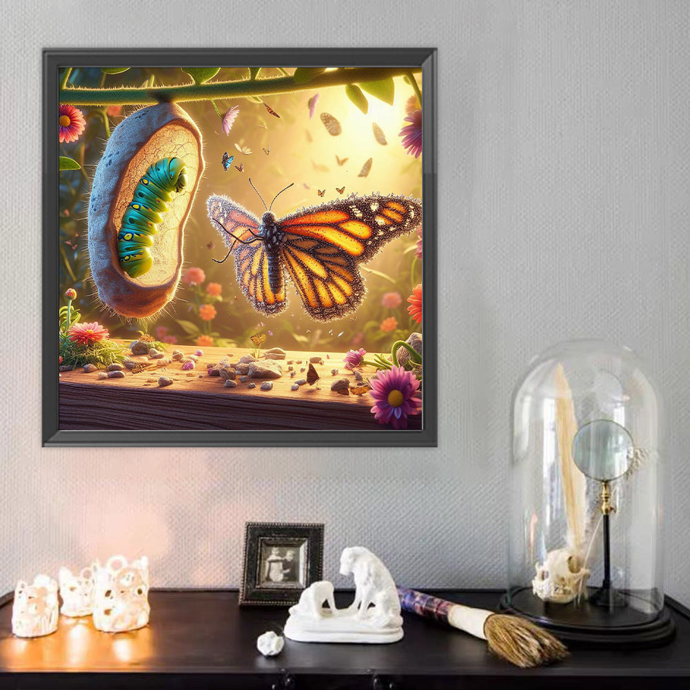 Cocoon Butterfly - Full Round Drill Diamond Painting 40*40CM