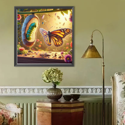 Cocoon Butterfly - Full Round Drill Diamond Painting 40*40CM