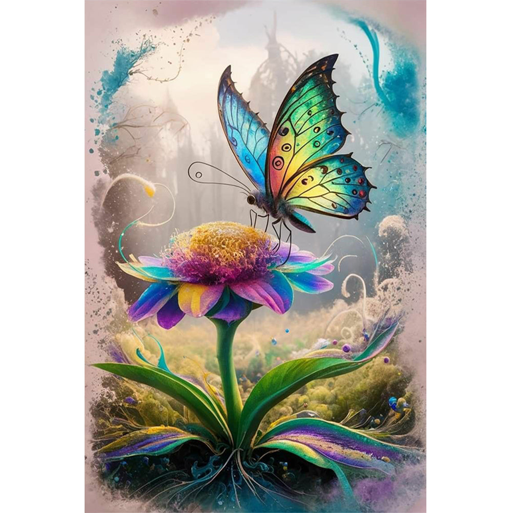 Colored Butterfly - Full Round Drill Diamond Painting 40*60CM