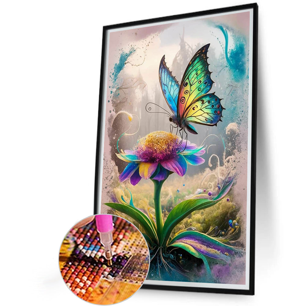 Colored Butterfly - Full Round Drill Diamond Painting 40*60CM