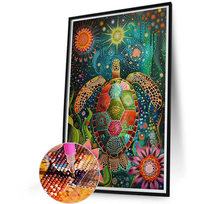 Flower Turtle - Full Round Drill Diamond Painting 40*60CM
