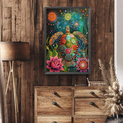 Flower Turtle - Full Round Drill Diamond Painting 40*60CM