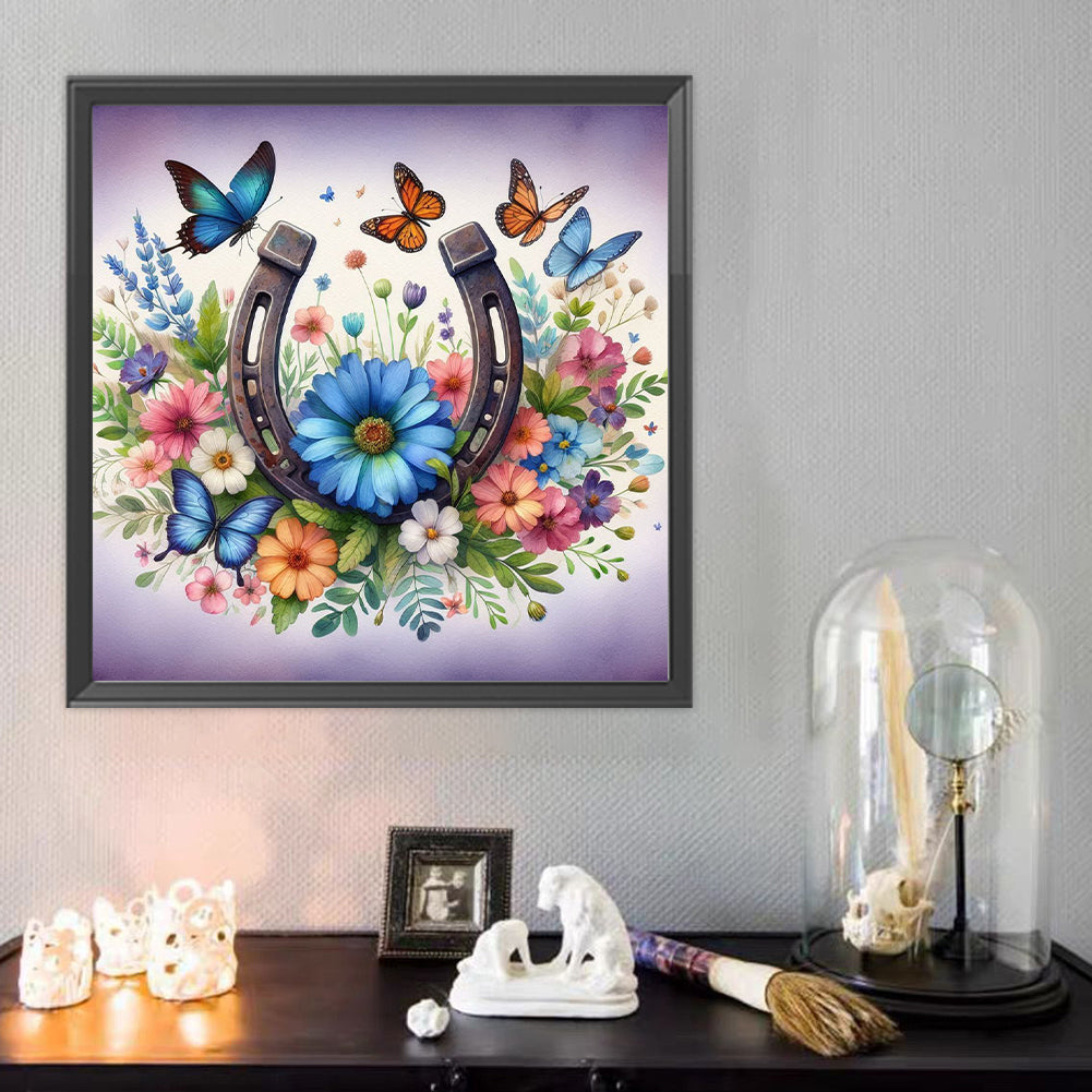 Butterfly Blue Daisy - Full Round Drill Diamond Painting 40*40CM