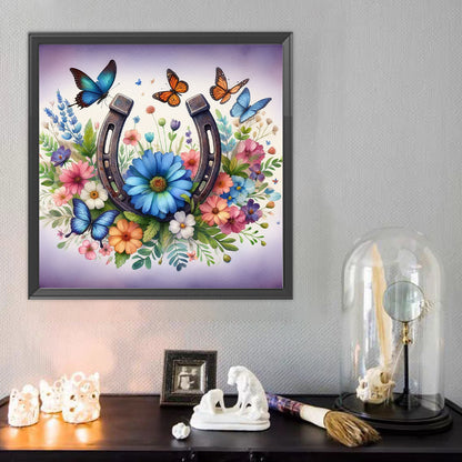 Butterfly Blue Daisy - Full Round Drill Diamond Painting 40*40CM