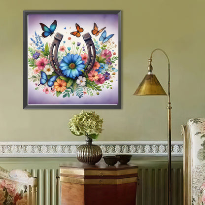 Butterfly Blue Daisy - Full Round Drill Diamond Painting 40*40CM