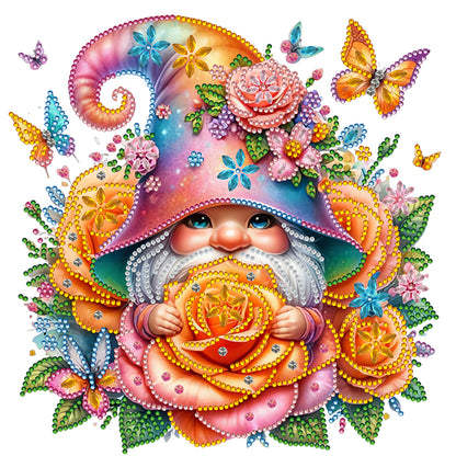 Gnome Flower - Special Shaped Drill Diamond Painting 30*30CM