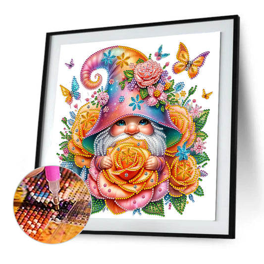 Gnome Flower - Special Shaped Drill Diamond Painting 30*30CM