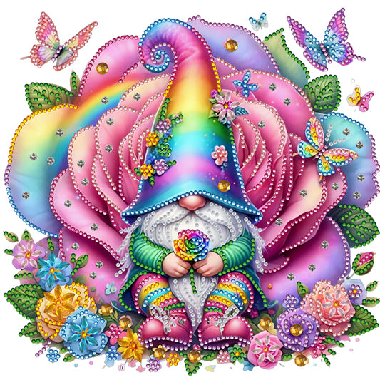 Gnome Rose - Special Shaped Drill Diamond Painting 30*30CM