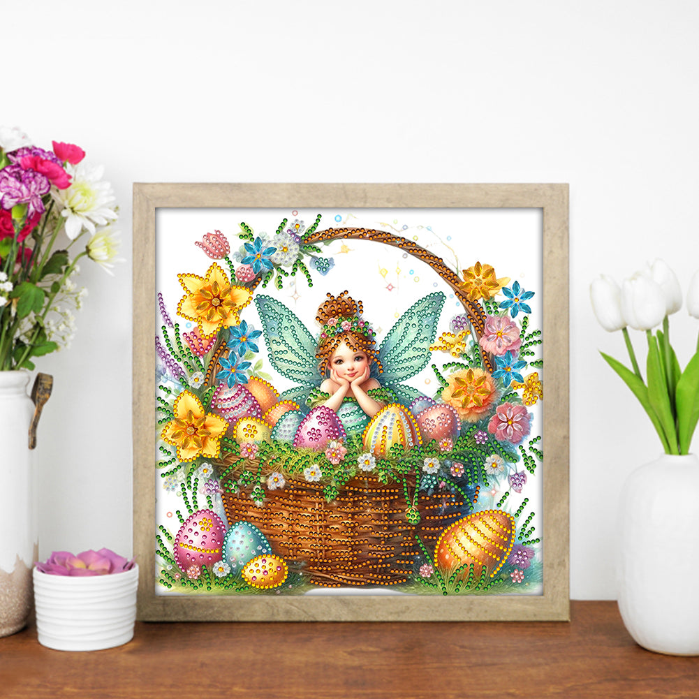 Easter Flower Basket - Special Shaped Drill Diamond Painting 30*30CM