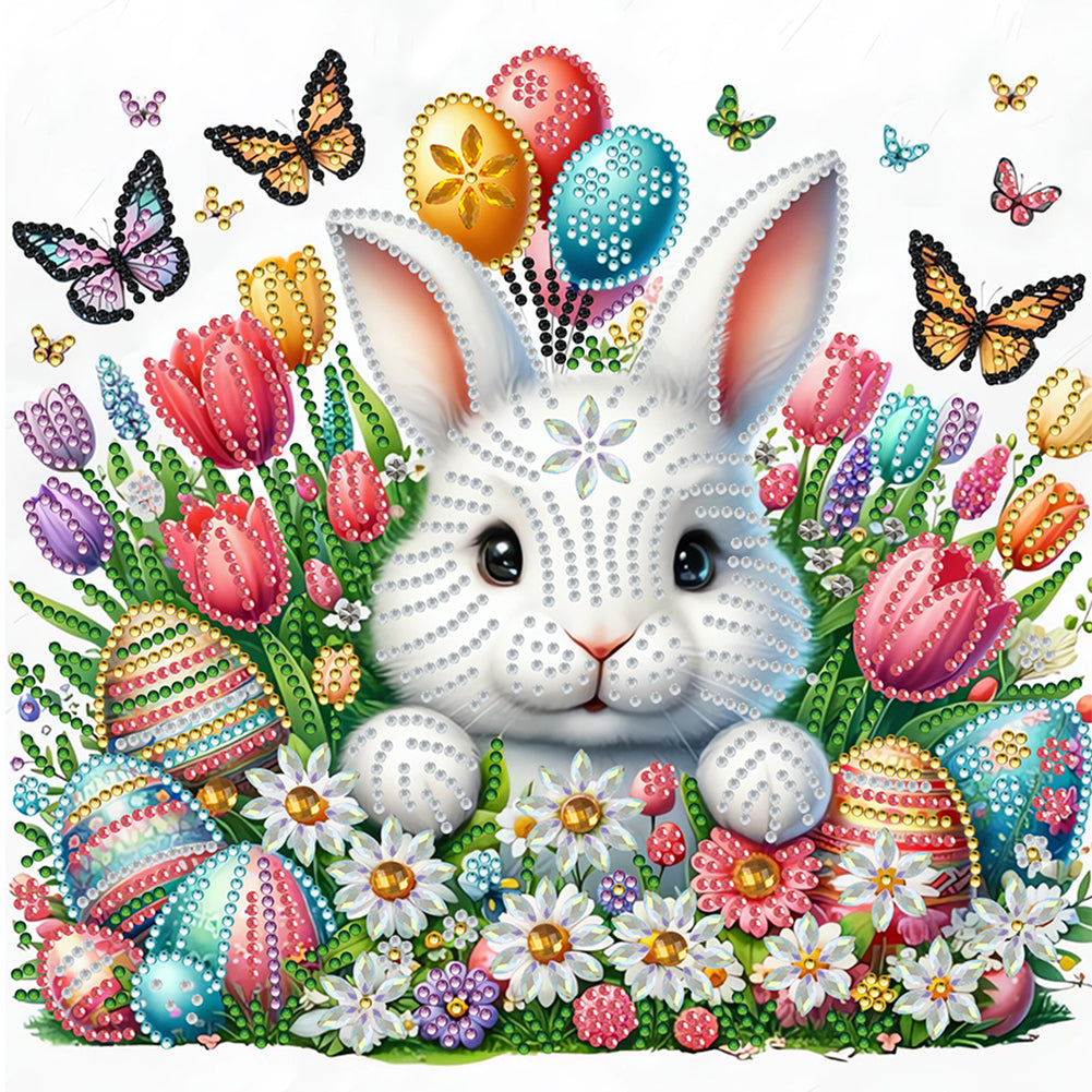 Bunny And Flower - Special Shaped Drill Diamond Painting 30*30CM