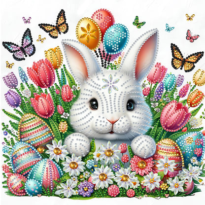 Bunny And Flower - Special Shaped Drill Diamond Painting 30*30CM