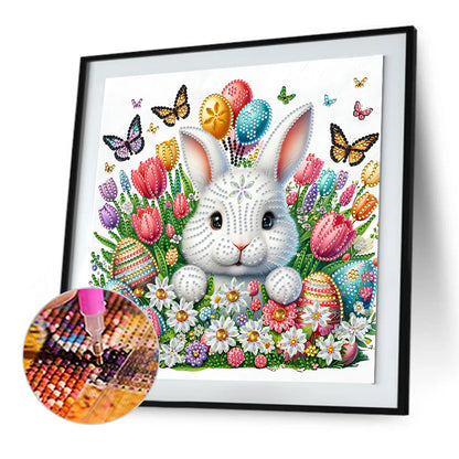 Bunny And Flower - Special Shaped Drill Diamond Painting 30*30CM