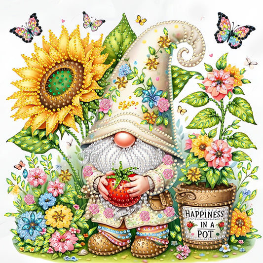 Sunflower And Gnome - Special Shaped Drill Diamond Painting 30*30CM