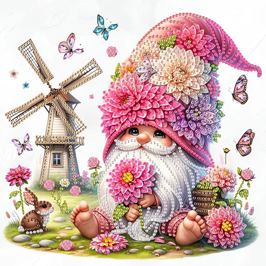 Windmill And Gnome - Special Shaped Drill Diamond Painting 30*30CM