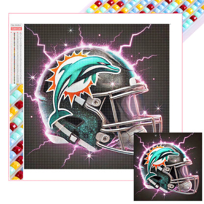 Miami Dolphins - Full Square Drill Diamond Painting 30*30CM