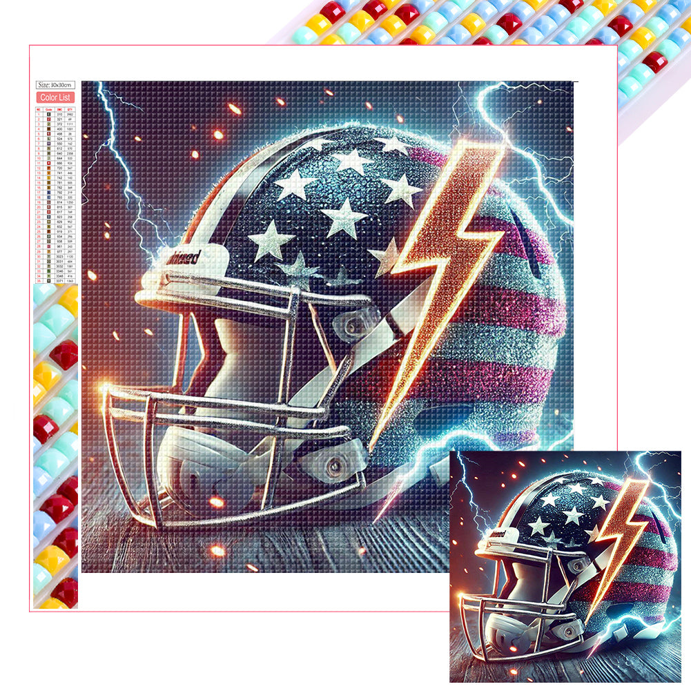American Flag Football Hats - Full Square Drill Diamond Painting 30*30CM