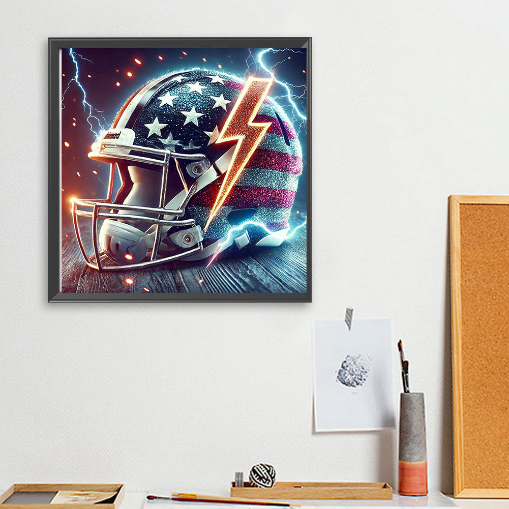 American Flag Football Hats - Full Square Drill Diamond Painting 30*30CM