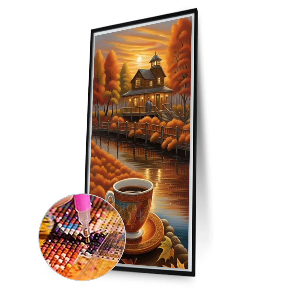 Autumn Coffee Leisure Time - Full Square Drill Diamond Painting 40*70CM