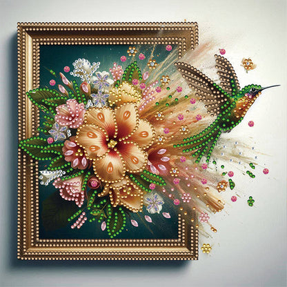 Hummingbird Escapes The Frame - Special Shaped Drill Diamond Painting 30*30CM
