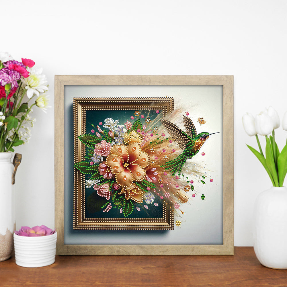 Hummingbird Escapes The Frame - Special Shaped Drill Diamond Painting 30*30CM