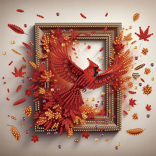 Cardinal Escapes The Frame - Special Shaped Drill Diamond Painting 30*30CM
