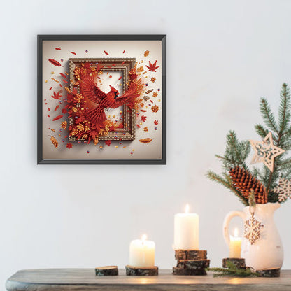 Cardinal Escapes The Frame - Special Shaped Drill Diamond Painting 30*30CM