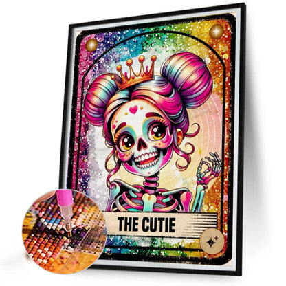 Cute Skull Girl - Full AB Round Drill Diamond Painting 40*50CM