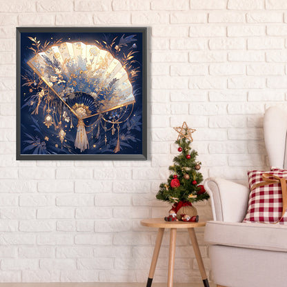 Ancient Style Folding Fan - Full AB Round Drill Diamond Painting 40*40CM
