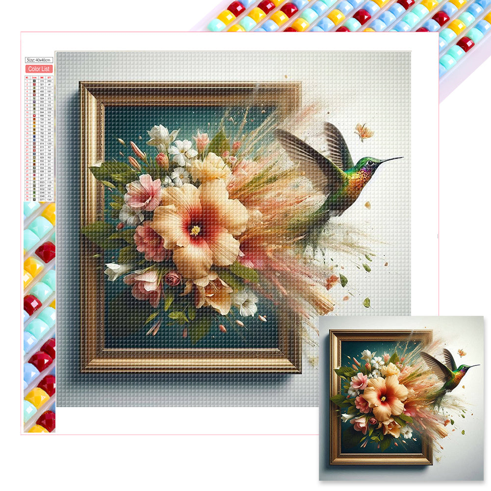 Hummingbird Escapes The Frame - Full Square Drill Diamond Painting 40*40CM