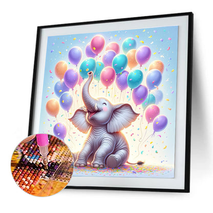 Balloon Elephant - Full Round Drill Diamond Painting 30*30CM
