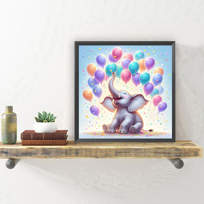 Balloon Elephant - Full Round Drill Diamond Painting 30*30CM