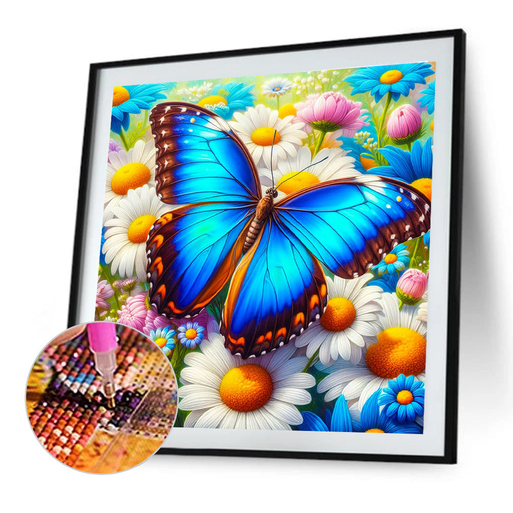 Daisy Butterfly - Full Round Drill Diamond Painting 30*30CM
