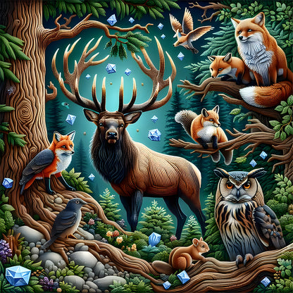 Reindeer Animal World - Full Round Drill Diamond Painting 40*40CM