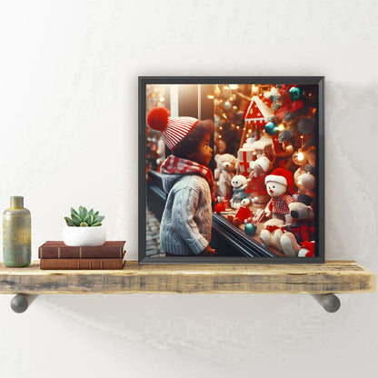 Christmas Window Kids - Full Round Drill Diamond Painting 30*30CM