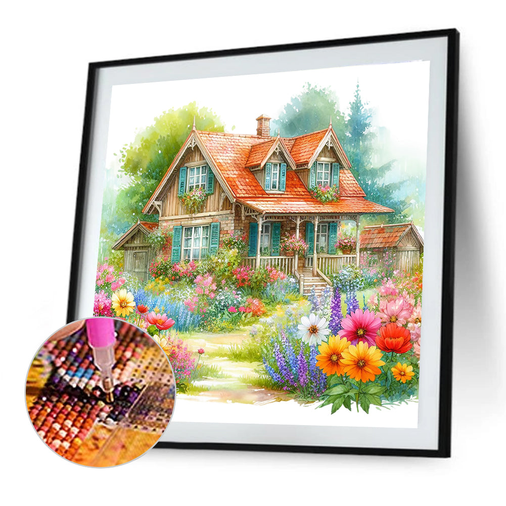 Garden Hut - Full Round Drill Diamond Painting 40*40CM