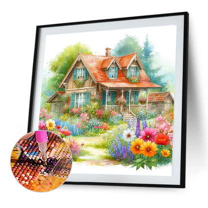 Garden Hut - Full Round Drill Diamond Painting 40*40CM