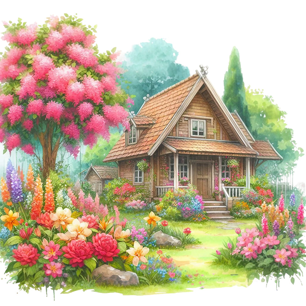 Garden Hut - Full Round Drill Diamond Painting 40*40CM
