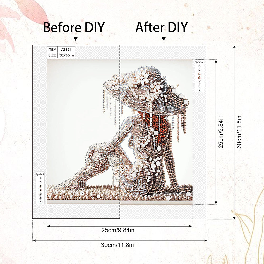 Gorgeous And Elegant Lady - Special Shaped Drill Diamond Painting 30*30CM