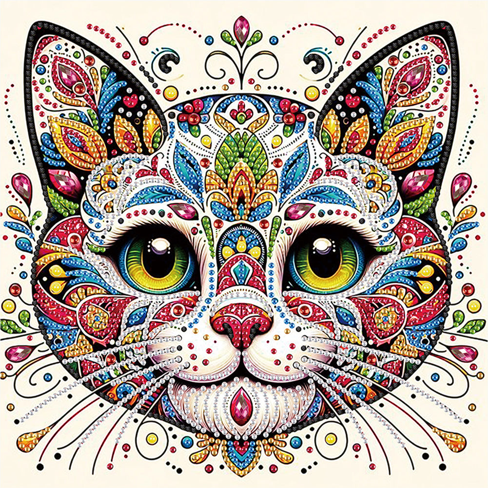 Mandala Cat - Special Shaped Drill Diamond Painting 30*30CM