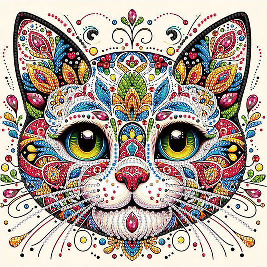 Mandala Cat - Special Shaped Drill Diamond Painting 30*30CM