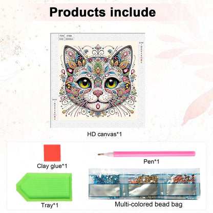 Mandala Cat - Special Shaped Drill Diamond Painting 30*30CM
