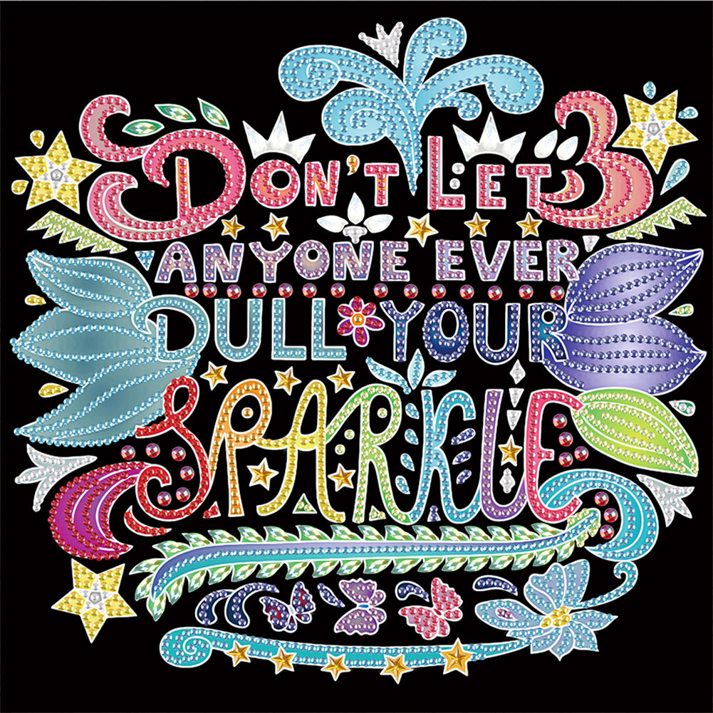 Good Wishes In English - Special Shaped Drill Diamond Painting 30*30CM