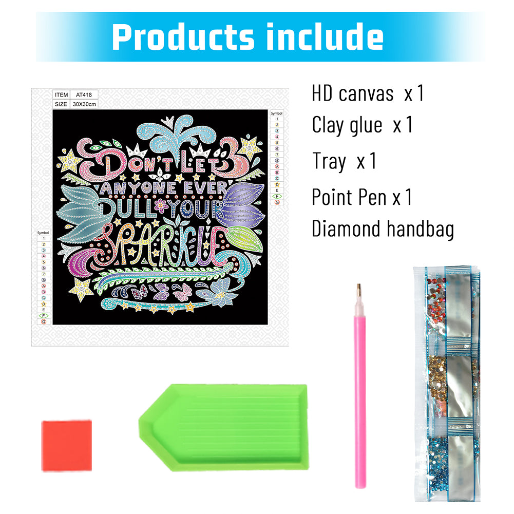 Good Wishes In English - Special Shaped Drill Diamond Painting 30*30CM