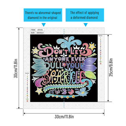 Good Wishes In English - Special Shaped Drill Diamond Painting 30*30CM