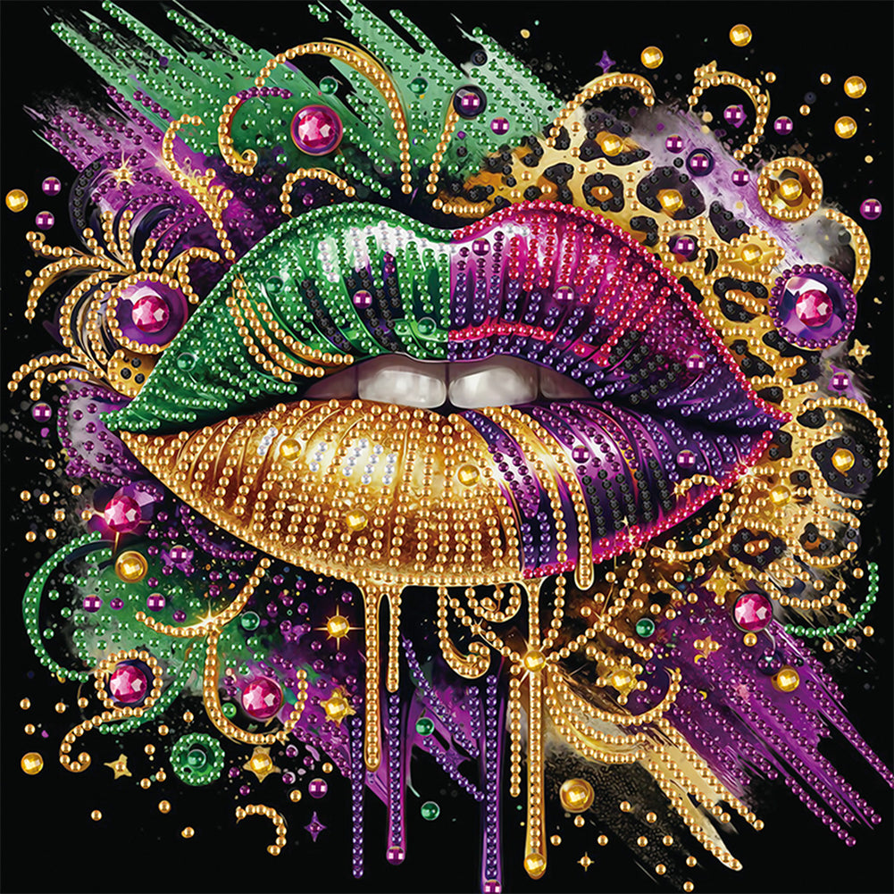 Leopard Lips - Special Shaped Drill Diamond Painting 30*30CM