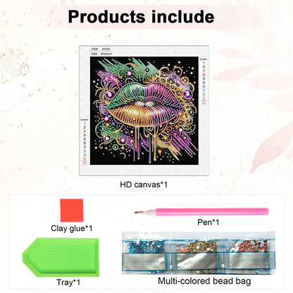 Leopard Lips - Special Shaped Drill Diamond Painting 30*30CM