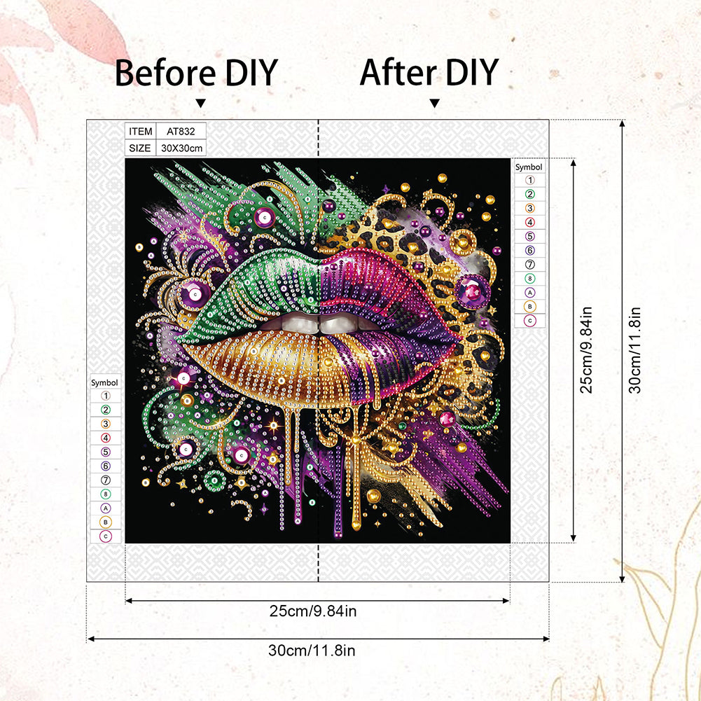 Leopard Lips - Special Shaped Drill Diamond Painting 30*30CM